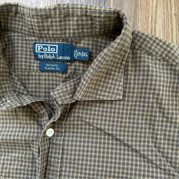 Polo Ralph Lauren Men’s Button Up Down Shirt Brown Plaid Size XL Cotton Classic - Picture 1 of 9